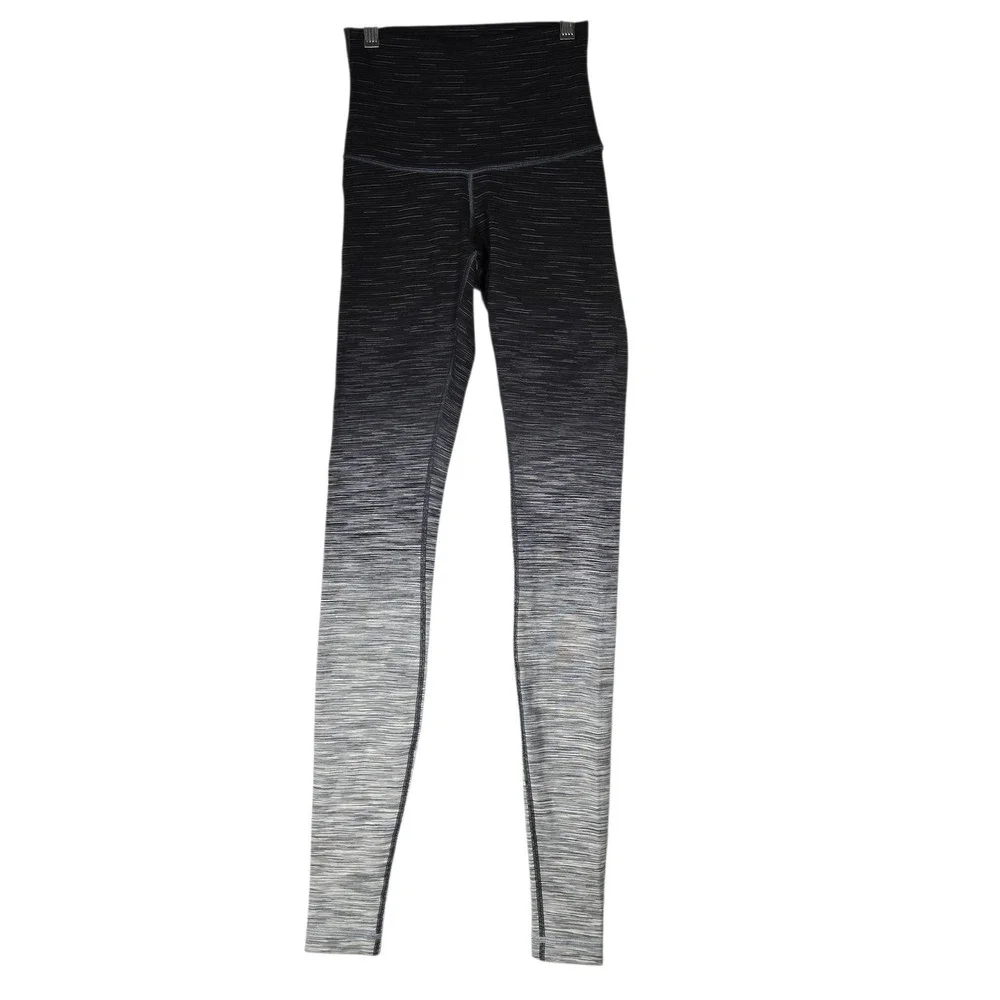 Lululemon Wunder Under High Rise Leggings 4 Space Dye Ombré Black Gray‎ 33
